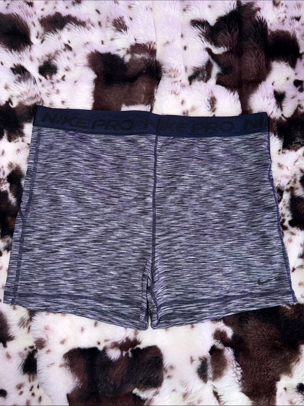 Nike Pro Navy Blue and Gray Heathered Training Shorts